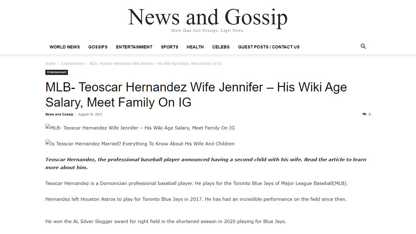 MLB- Teoscar Hernandez Wife Jennifer - His Wiki Age Salary, Meet Family ...